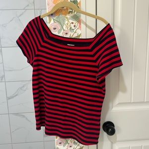 Anthropologie Square Neck Ribbed Tee shirt